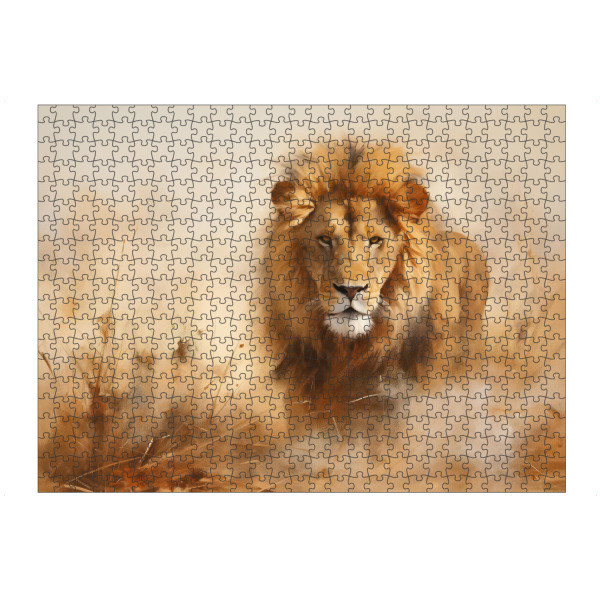 artboxONE Puzzle "Gemalter Löwe" artboxONE - Natur,Tiere - Afrika,Tier,Kunst,Leinwand,Impressionistisch,Löwe,Natur,öl,Malerei,Wild,Tierwelt