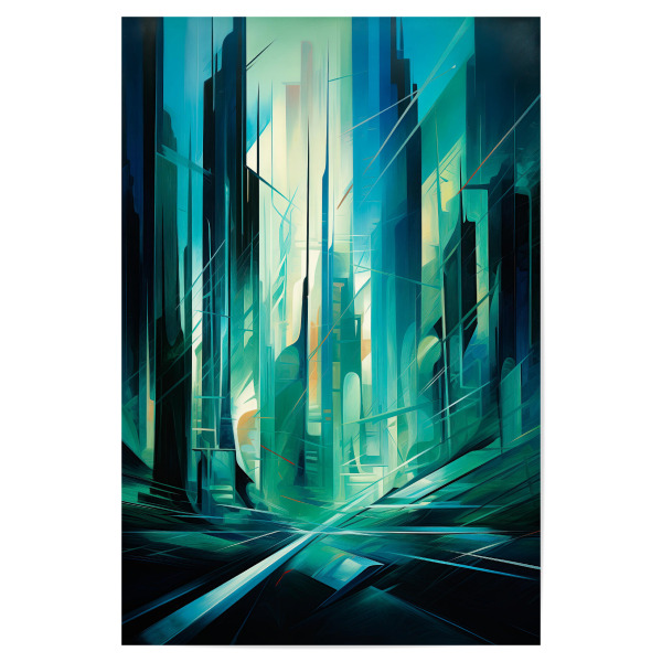 Poster "Grüne Stadt von morgen" artboxONE - Städte,Abstrakt,Architektur