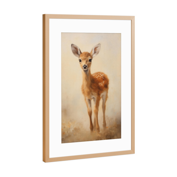 Poster mit Rahmen Kupfer "Gemälde eines Rehbabys" artboxONE - Natur,Tiere
