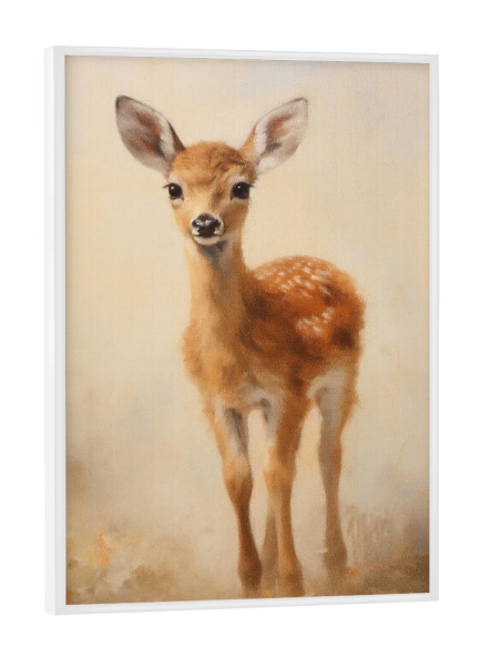 Poster mit weißem Rahmen "Gemälde eines Rehbabys" artboxONE - Natur,Tiere