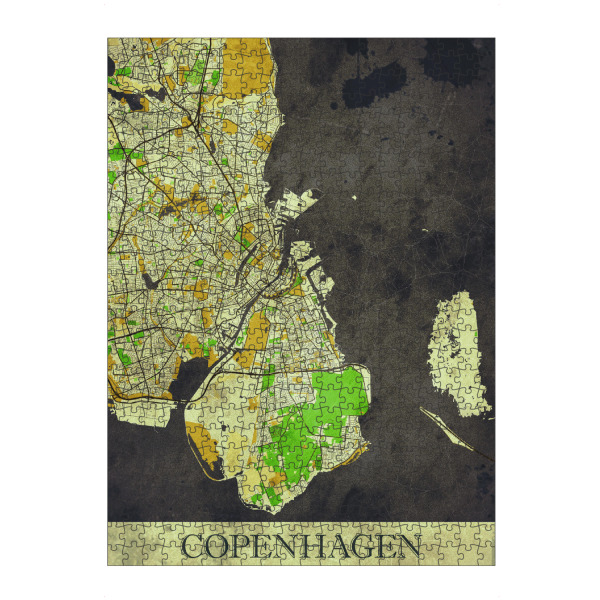 Puzzle Ravensburger "Kopenhagen Vintage City Map" artboxONE - Städte / København,Kartografie