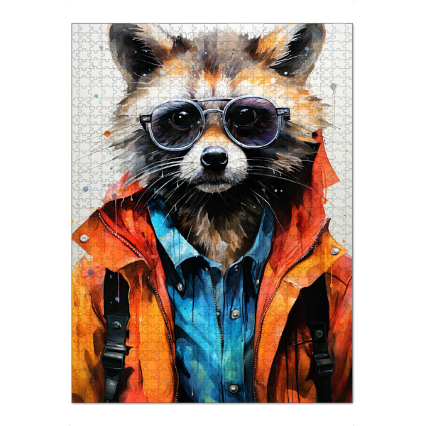 Puzzle Ravensburger "Waschbär Tierkunst A" artboxONE - Tiere - Waschbär,Tier,Tiere,Grafik,Illustration - Bild waschbär