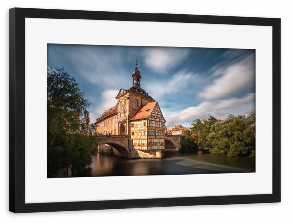 Poster mit Rahmen schwarz "Bamberger Rathaus" artboxONE - Städte,Reise,Architektur