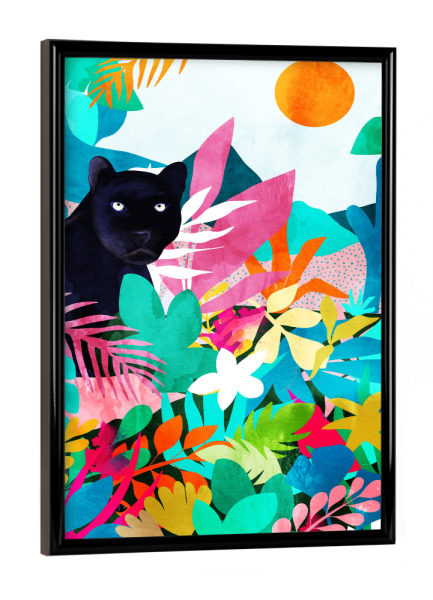 Poster mit schwarzem Rahmen "Der schwarze Panther" artboxONE - Floral,Tiere