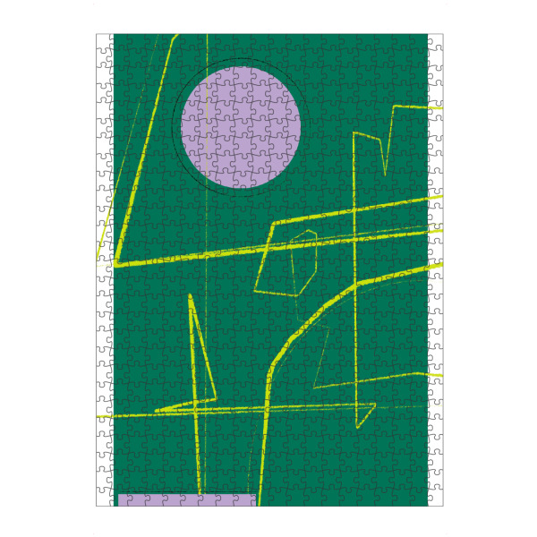 artboxONE Puzzle "Angular Lines TwentyThree" artboxONE - Abstrakt,Geometrie - Geometrie,Abstract,Schlicht,Simpel,Linien,Grün,Gelb,Neon,Lila,Kreis