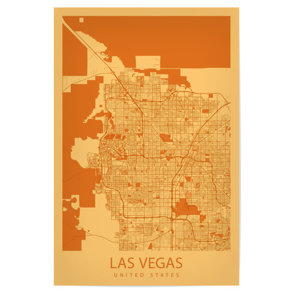 Poster 30x20 cm "Las Vegas Karte" artboxONE - Städte / Las Vegas,Kartografie
