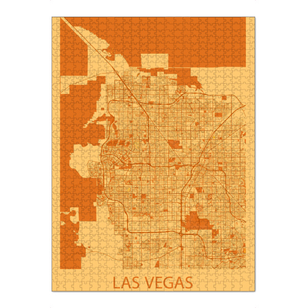 Puzzle Ravensburger "Las Vegas Karte" artboxONE - Städte / Las Vegas,Kartografie
