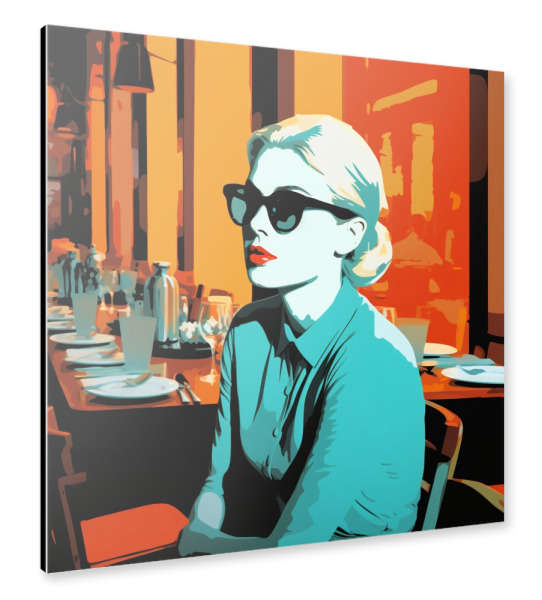 Alu-Dibond "ABENDESSEN BEREIT" 30x30 cm artboxONE