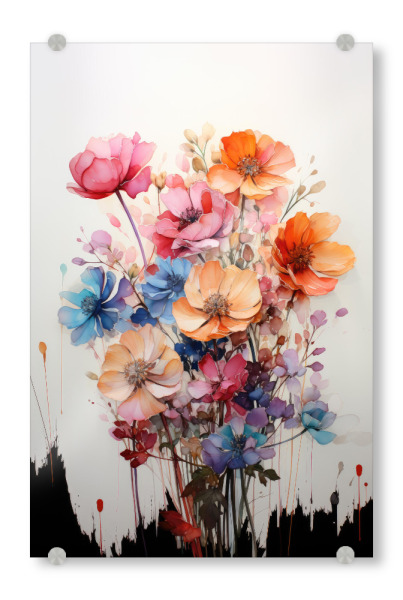 Acrylglasbild "Abstrakter Blumenstrauss" artboxONE - Floral