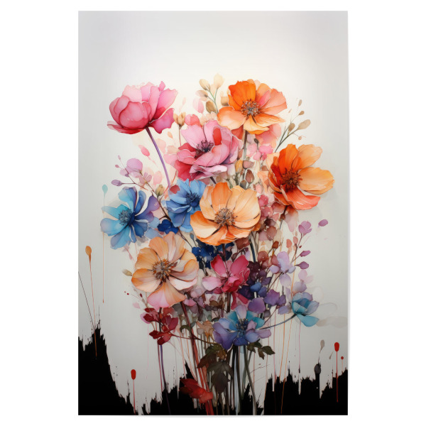 Poster 30x20 cm "Abstrakter Blumenstrauss" artboxONE - Floral