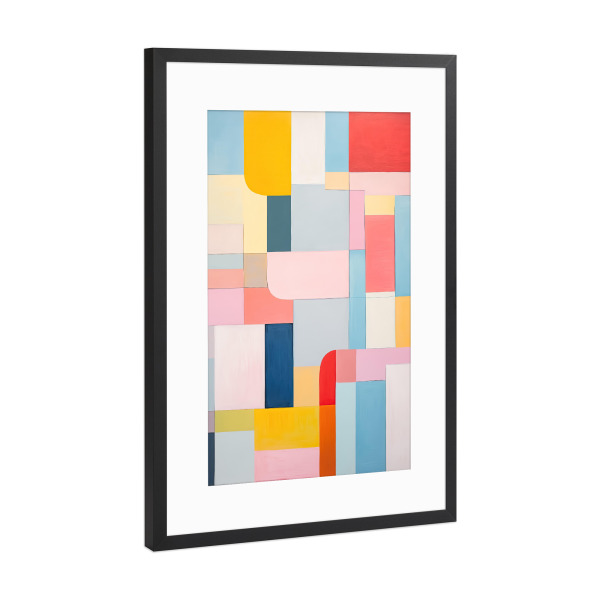 Poster mit Rahmen Schwarz (Metallic) "Dynamic abstract bold shapes" artboxONE - Abstrakt,Geometrie