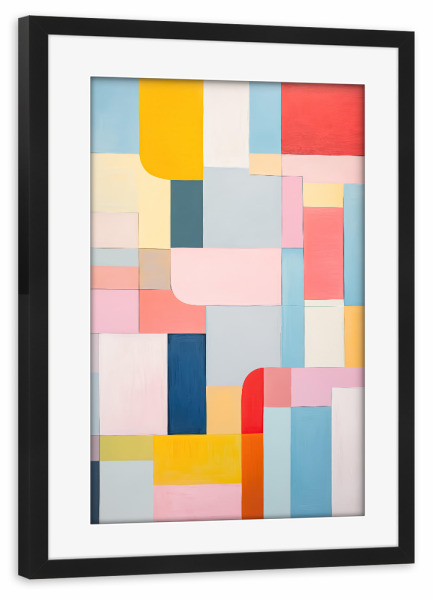 Poster mit Rahmen schwarz "Dynamic abstract bold shapes" artboxONE - Abstrakt,Geometrie