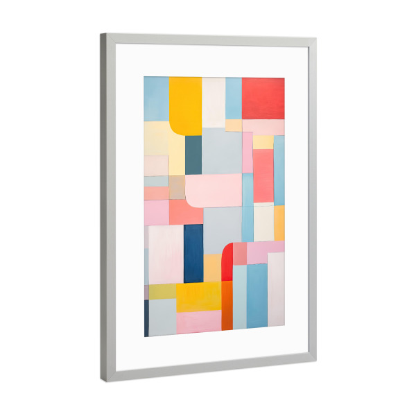 Poster mit Rahmen Silber "Dynamic abstract bold shapes" artboxONE - Abstrakt,Geometrie
