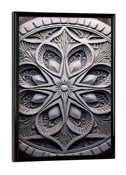 Poster mit schwarzem Rahmen "Mandala - Konkret - Konsolidiert" artboxONE - Floral,Abstrakt,Architektur