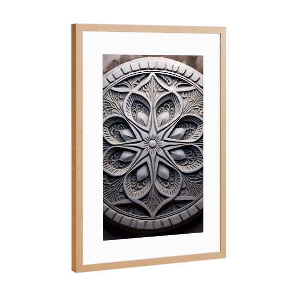 Poster mit Rahmen Kupfer "Mandala - Konkret - Konsolidiert" artboxONE - Floral,Abstrakt,Architektur