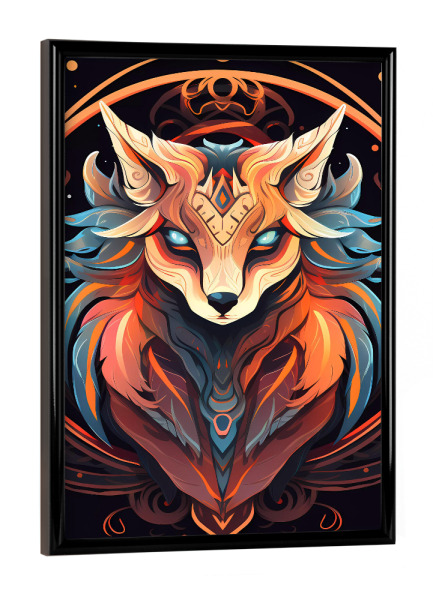 Poster mit schwarzem Rahmen "Mandala - Mystisch - Nyx" artboxONE - Tiere,Abstrakt,Fiktion