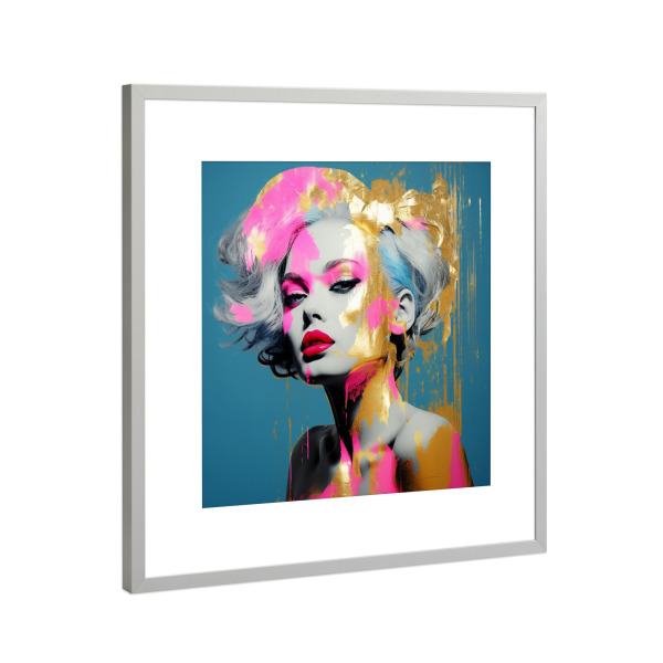 Poster mit Rahmen Silber "PARTY-FRAU" artboxONE - Menschen,Fashion,Für Mama,Festivals