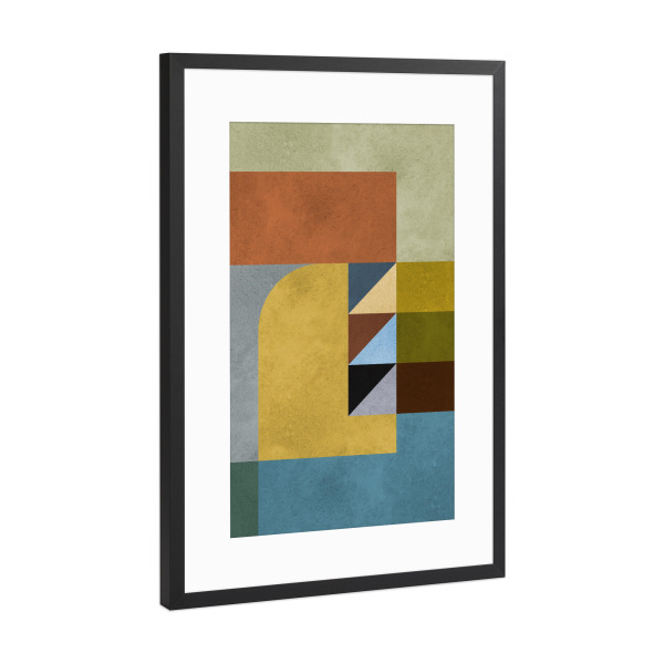 Poster mit Rahmen Schwarz (Metallic) "Modern and geometric A" artboxONE - Abstrakt,Geometrie