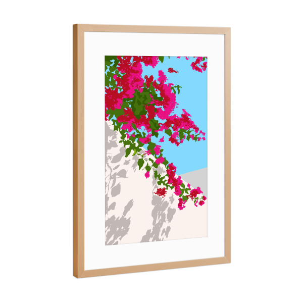 Poster mit Rahmen Kupfer "Bougainvillea-Blüte" artboxONE - Floral