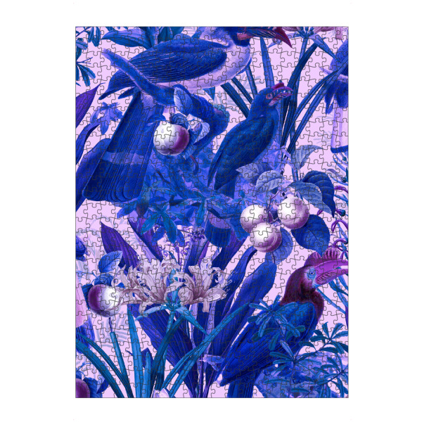 artboxONE Puzzle "Lila Dschungel" artboxONE - Natur,Floral,Tiere - Lila,Dschungel,Wild,Tukan,Natur,Botanik,Blume,Blumen,Tropisch - Bild lila