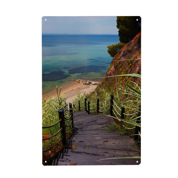 Holzbild "Weg zum Meer & Strand" artboxONE - Natur,Reise,Reise / Strand und Meer