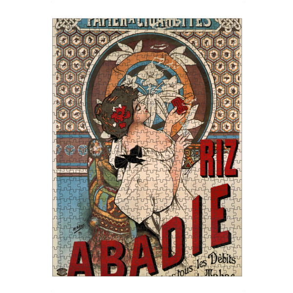 Puzzle Ravensburger "Mucha - Riz Abadie" artboxONE - Typografie,Floral,Menschen