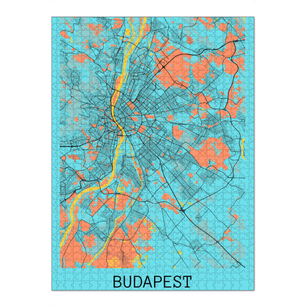Puzzle Ravensburger "Budapest Stadtplan" artboxONE - Städte / Budapest,Kartografie