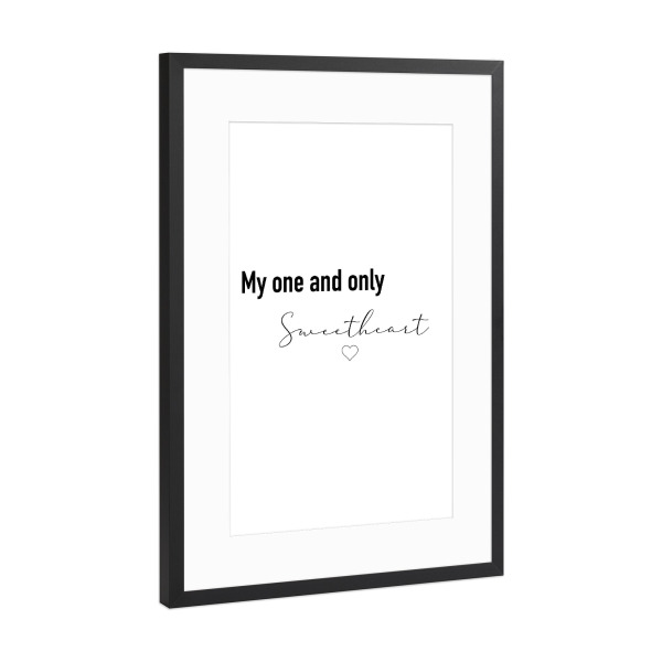 Poster mit Rahmen Schwarz (Metallic) "Liebes Botschaft" artboxONE - Typografie,Liebe