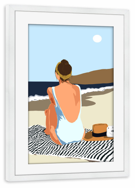 Poster mit Rahmen weiß "Keine Veröffentlichung" artboxONE - Menschen,Reise / Strand und Meer