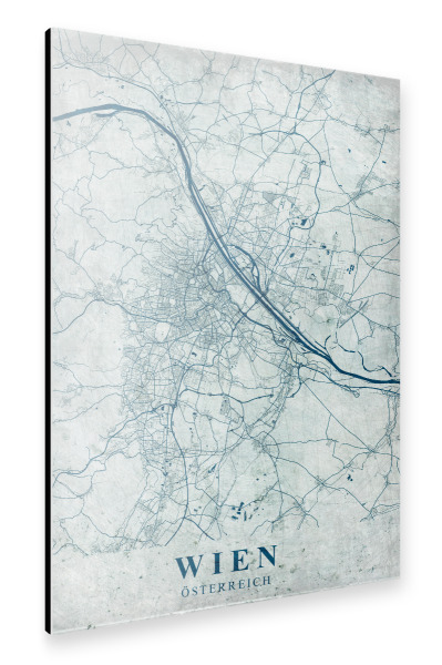 Alu-Dibond "Vintage CityMap von Wien" 30x20 cm artboxONE