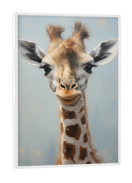 Poster mit weißem Rahmen "Baby-Giraffe" artboxONE - Natur,Tiere