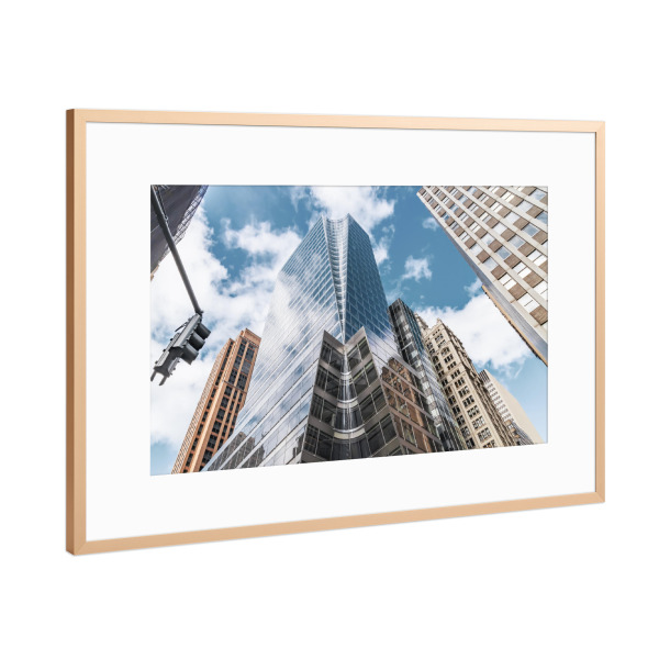 Poster mit Rahmen Kupfer "Metropole New York" artboxONE - Städte / New York,Architektur,Geometrie