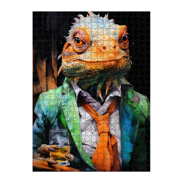 Puzzle Ravensburger "Chamäleon-Tierkunst A" artboxONE - Tiere - Chamäleon,Tier,Tiere,Grafik,Illustration - Bild chamäleon