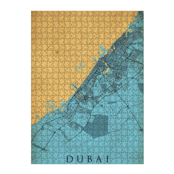 artboxONE Puzzle "Vintage CityMap von Dubai" artboxONE - Städte / Dubai,Kartografie