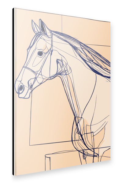 Alu-Dibond "Horse lines" 30x20 cm artboxONE