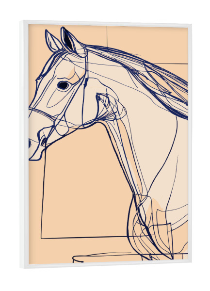 Poster mit weißem Rahmen "Horse lines" artboxONE - Natur,Tiere,Abstrakt
