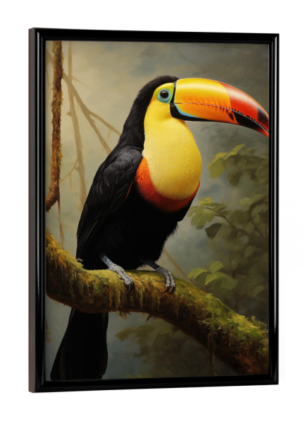 Poster mit schwarzem Rahmen "Tukan-Porträt" artboxONE - Natur,Tiere