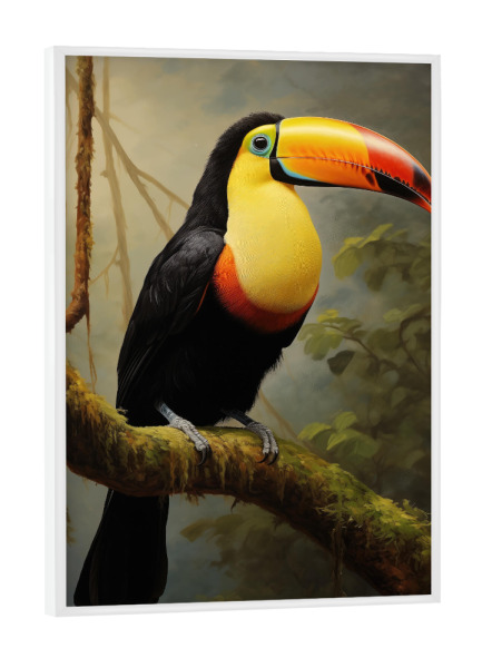 Poster mit weißem Rahmen "Tukan-Porträt" artboxONE - Natur,Tiere