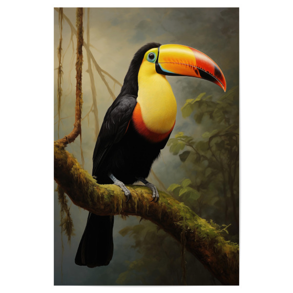 Poster 30x20 cm "Tukan-Porträt" artboxONE - Natur,Tiere - Tier,Kunst,Vogel,Leinwand,Natur,öl,Farbe,Malerei,Porträt,Sitzend,Tukan,Wild,Tierwelt