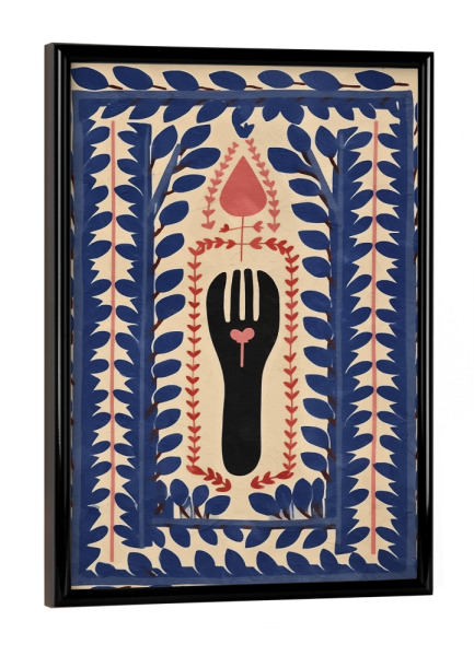 Poster mit schwarzem Rahmen "Art Frida Kahlo Mosaik Blau" artboxONE - Abstrakt