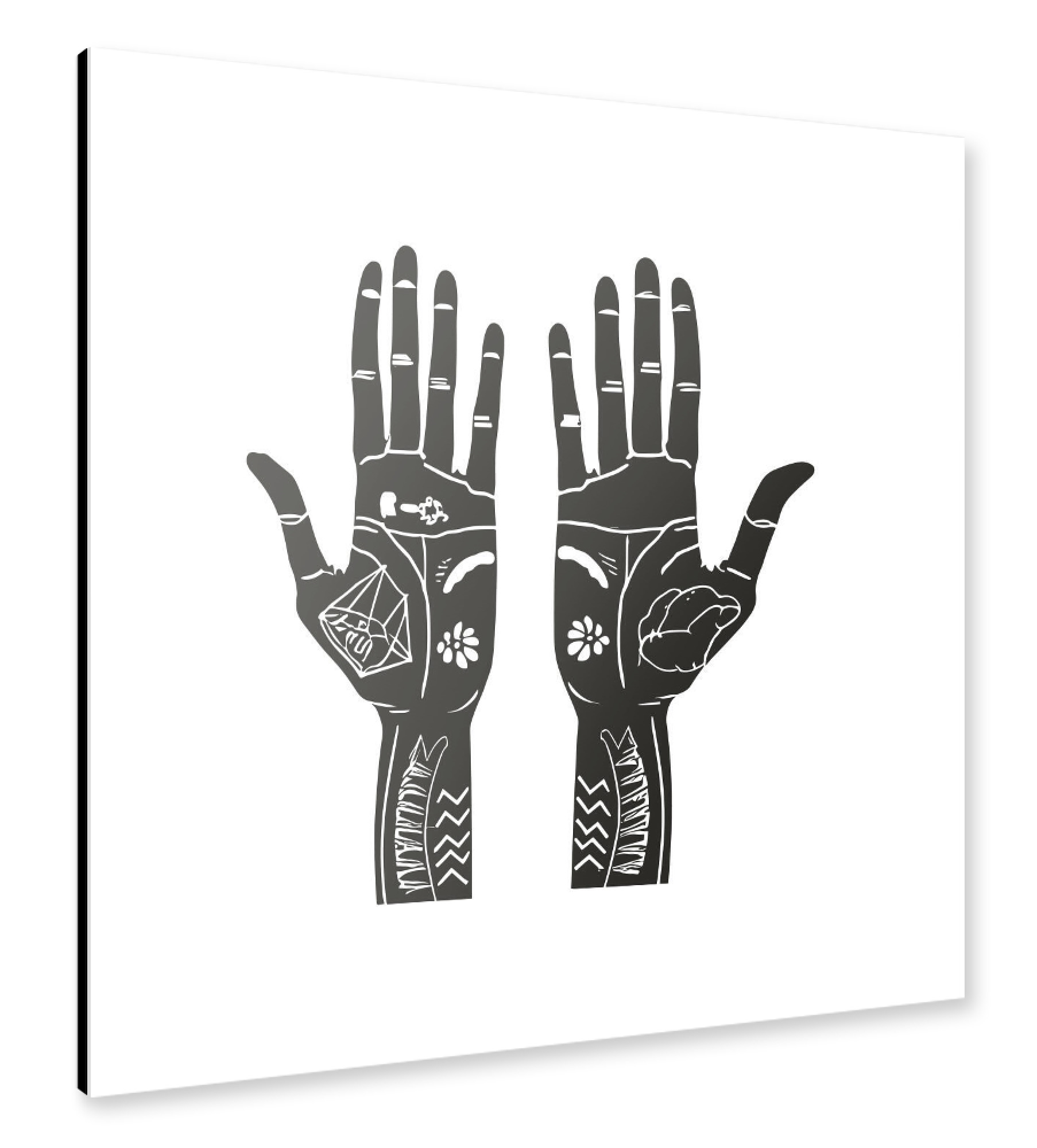 Alu-Dibond "Black hands" 30x30 cm artboxONE