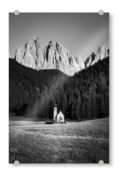 Acrylglasbild "Bergkirche" artboxONE - Natur,Reise - Natur,Naturfotografie,Berge