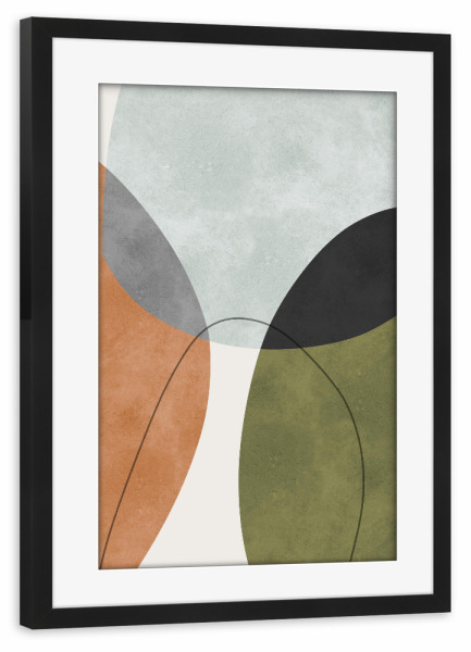 Poster mit Rahmen schwarz "Colorful boho shapes A" artboxONE - Abstrakt,Geometrie