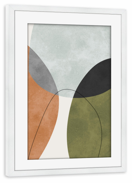 Poster mit Rahmen weiß "Colorful boho shapes A" artboxONE - Abstrakt,Geometrie