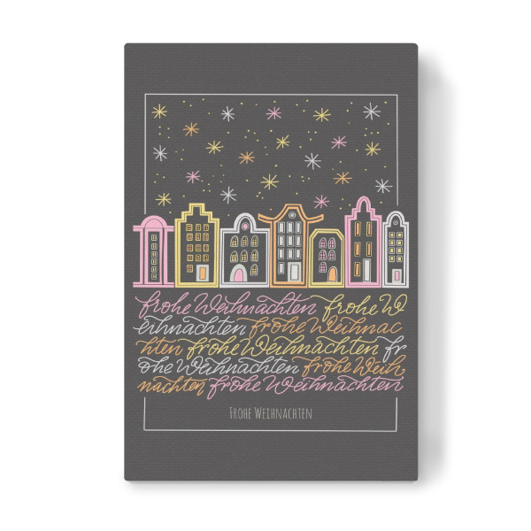 Leinwandbild "Weihnachtsstadt" artboxONE - Weihnachten - Weihnachten,Sterne,Advent,Adventskalender,Geschenk,Stadtansicht,Häuser