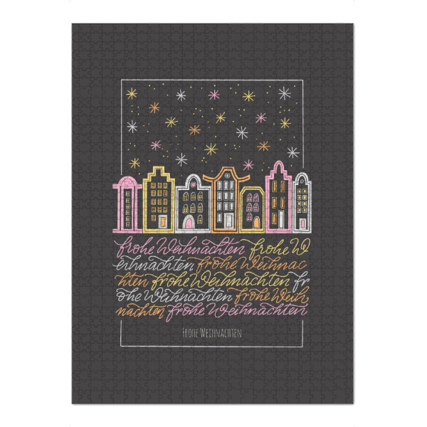 Puzzle Ravensburger "Weihnachtsstadt" artboxONE - Weihnachten - Weihnachten,Sterne,Advent,Adventskalender,Geschenk,Stadtansicht,Häuser