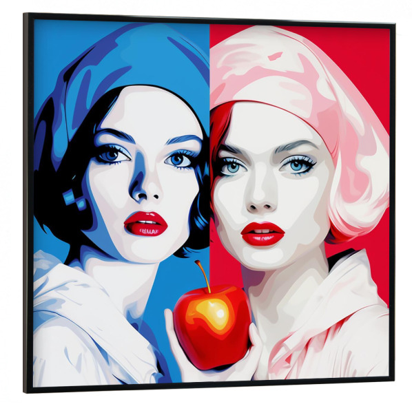 Poster mit schwarzem Rahmen 30x30 cm "SCHNEEWEISS UND ROSENROT" artboxONE - Für Kinder,Menschen,Fashion,Für Mama