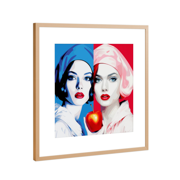 Poster mit Rahmen Kupfer "SCHNEEWEISS UND ROSENROT" artboxONE - Für Kinder,Menschen,Fashion,Für Mama