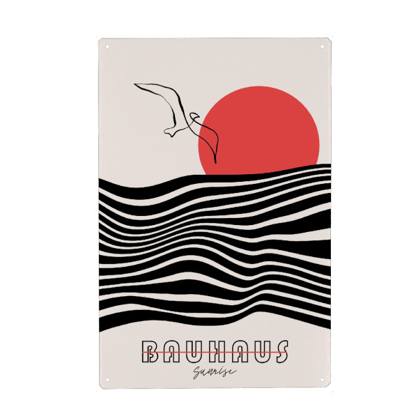 Holzbild "Minimalistischer Sonnenaufgang" artboxONE - Tiere,Abstrakt,Geometrie