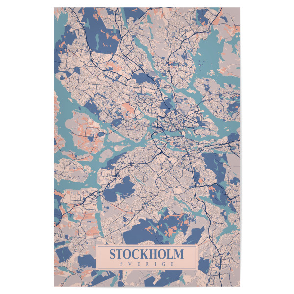 Poster 30x20 cm "Stockholm als Stadtplan" artboxONE - Städte / Stockholm,Kartografie